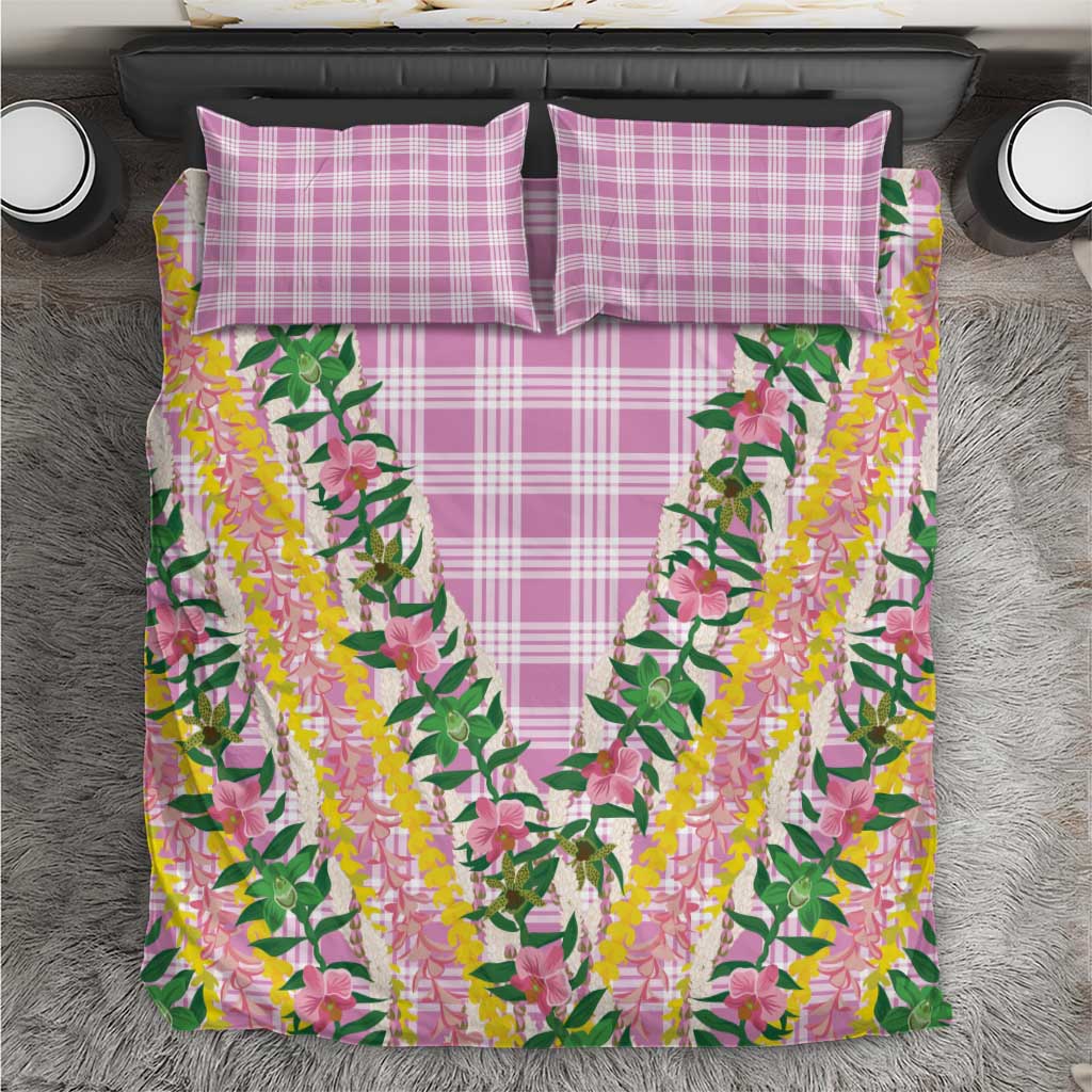 Hawaii Pikake Lokelani Plumeria Lei Bedding Set Pink Palaka Motifs LT05 Pink - Polynesian Pride