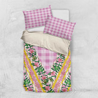 Hawaii Pikake Lokelani Plumeria Lei Bedding Set Pink Palaka Motifs LT05 US Twin 172cm x 218cm Pink - Polynesian Pride