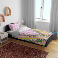 Hawaii Pikake Lokelani Plumeria Lei Bedding Set Pink Palaka Motifs LT05 - Polynesian Pride