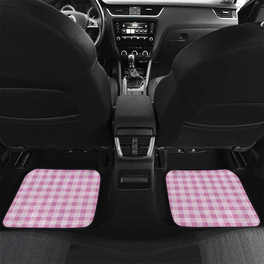 Hawaii Pikake Lokelani Plumeria Lei Car Mats Pink Palaka Motifs LT05 Set 2pcs - Back Pink - Polynesian Pride
