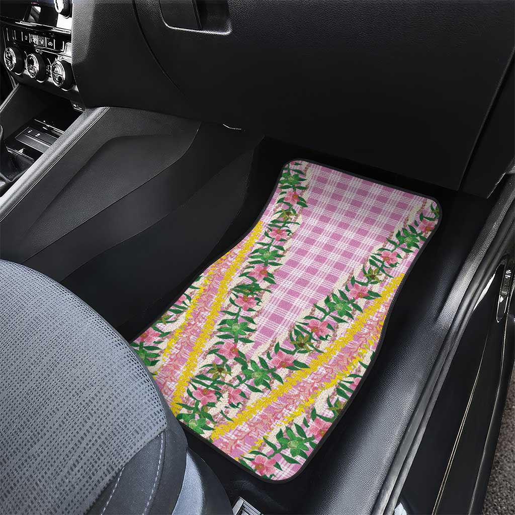 Hawaii Pikake Lokelani Plumeria Lei Car Mats Pink Palaka Motifs LT05 - Polynesian Pride