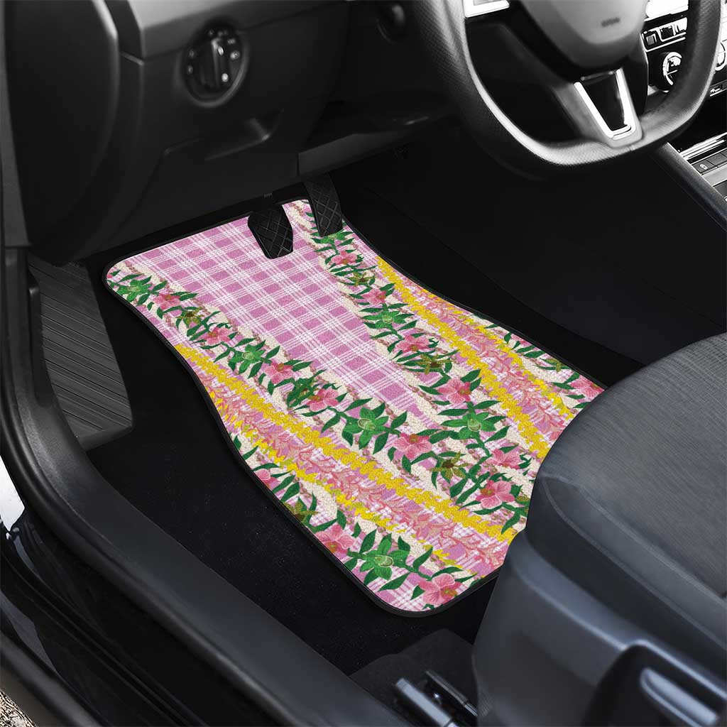 Hawaii Pikake Lokelani Plumeria Lei Car Mats Pink Palaka Motifs LT05 - Polynesian Pride