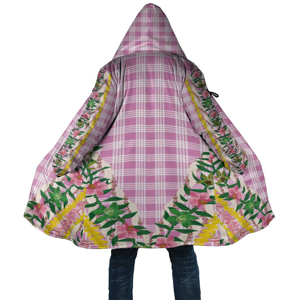 Hawaii Pikake Lokelani Plumeria Lei Cloak Pink Palaka Motifs LT05 Unisex Pink - Polynesian Pride
