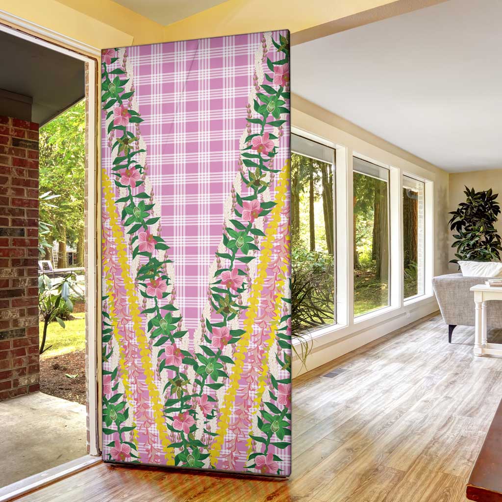 Hawaii Pikake Lokelani Plumeria Lei Door Cover Pink Palaka Motifs LT05 - Polynesian Pride