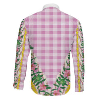 Hawaii Pikake Lokelani Plumeria Lei Family Matching Summer Maxi Dress and Hawaiian Shirt Pink Palaka Motifs