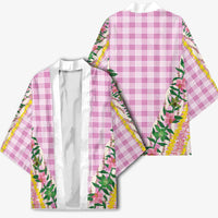 Hawaii Pikake Lokelani Plumeria Lei Kimono Pink Palaka Motifs LT05 - Polynesian Pride