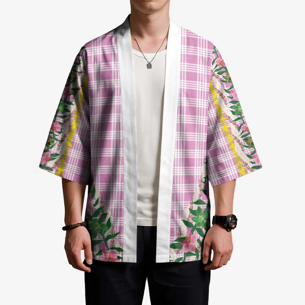 Hawaii Pikake Lokelani Plumeria Lei Kimono Pink Palaka Motifs LT05 - Polynesian Pride