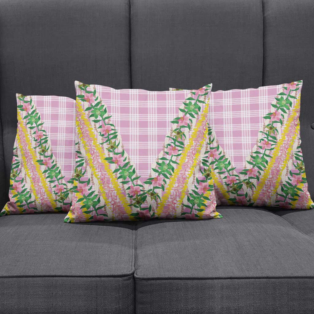 Hawaii Pikake Lokelani Plumeria Lei Pillow Cover Pink Palaka Motifs LT05 - Polynesian Pride