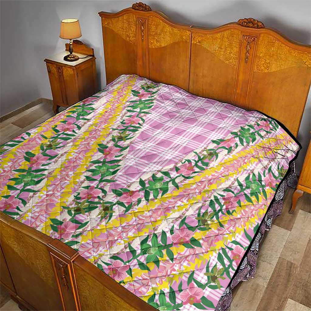Hawaii Pikake Lokelani Plumeria Lei Quilt Pink Palaka Motifs LT05 - Polynesian Pride