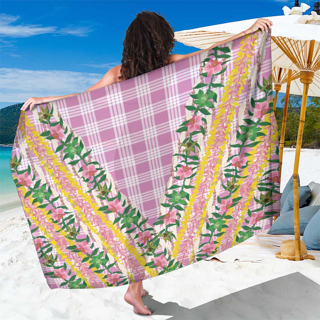 Hawaii Pikake Lokelani Plumeria Lei Sarong Pink Palaka Motifs