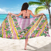 Hawaii Pikake Lokelani Plumeria Lei Sarong Pink Palaka Motifs