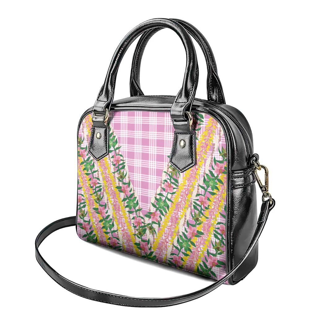 Hawaii Pikake Lokelani Plumeria Lei Shoulder Handbag Pink Palaka Motifs LT05 - Polynesian Pride