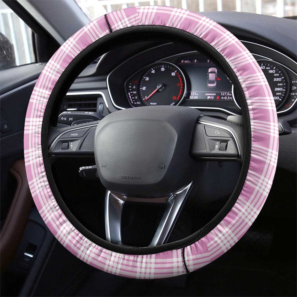 Hawaii Pikake Lokelani Plumeria Lei Steering Wheel Cover Pink Palaka Motifs LT05 - Polynesian Pride