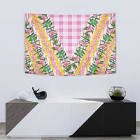 Hawaii Pikake Lokelani Plumeria Lei Tapestry Pink Palaka Motifs LT05 - Polynesian Pride
