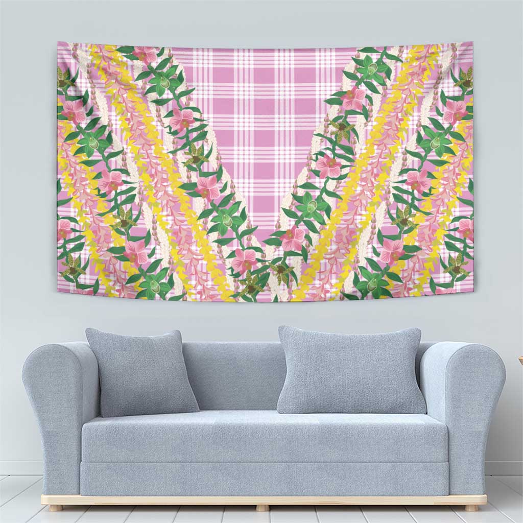 Hawaii Pikake Lokelani Plumeria Lei Tapestry Pink Palaka Motifs LT05 - Polynesian Pride