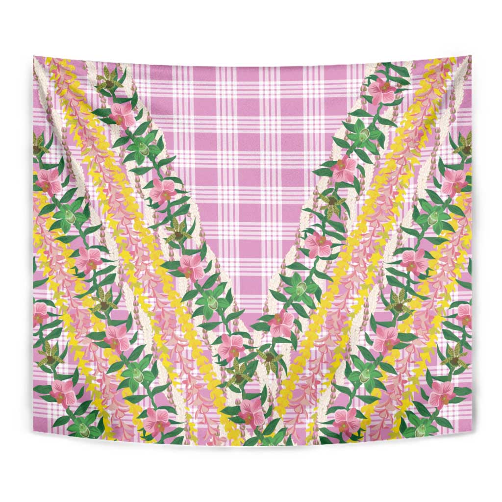Hawaii Pikake Lokelani Plumeria Lei Tapestry Pink Palaka Motifs LT05 - Polynesian Pride
