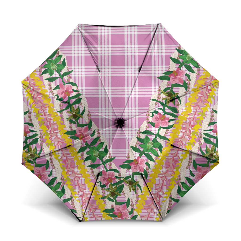 Hawaii Pikake Lokelani Plumeria Lei Umbrella Pink Palaka Motifs