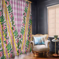 Hawaii Pikake Lokelani Plumeria Lei Window Curtain Pink Palaka Motifs LT05 - Polynesian Pride