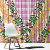 Hawaii Pikake Lokelani Plumeria Lei Window Curtain Pink Palaka Motifs LT05 - Polynesian Pride