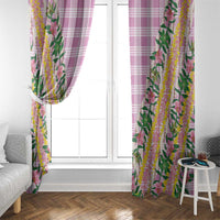 Hawaii Pikake Lokelani Plumeria Lei Window Curtain Pink Palaka Motifs LT05 - Polynesian Pride