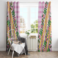 Hawaii Pikake Lokelani Plumeria Lei Window Curtain Pink Palaka Motifs LT05 - Polynesian Pride