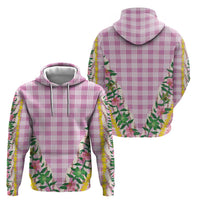 Hawaii Pikake Lokelani Plumeria Lei Zip Hoodie Pink Palaka Motifs LT05 - Polynesian Pride