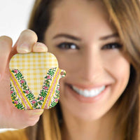 Hawaii Pikake Lokelani Plumeria Lei AirPods Case Yellow Palaka Motifs LT05 - Polynesian Pride
