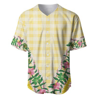 Hawaii Pikake Lokelani Plumeria Lei Baseball Jersey Yellow Palaka Motifs LT05 Yellow - Polynesian Pride