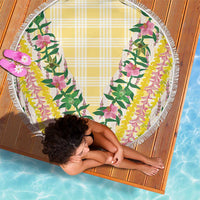 Hawaii Pikake Lokelani Plumeria Lei Beach Blanket Yellow Palaka Motifs LT05 - Polynesian Pride