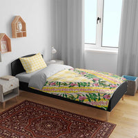 Hawaii Pikake Lokelani Plumeria Lei Bedding Set Yellow Palaka Motifs LT05 - Polynesian Pride