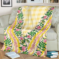 Hawaii Pikake Lokelani Plumeria Lei Blanket Yellow Palaka Motifs LT05 - Polynesian Pride