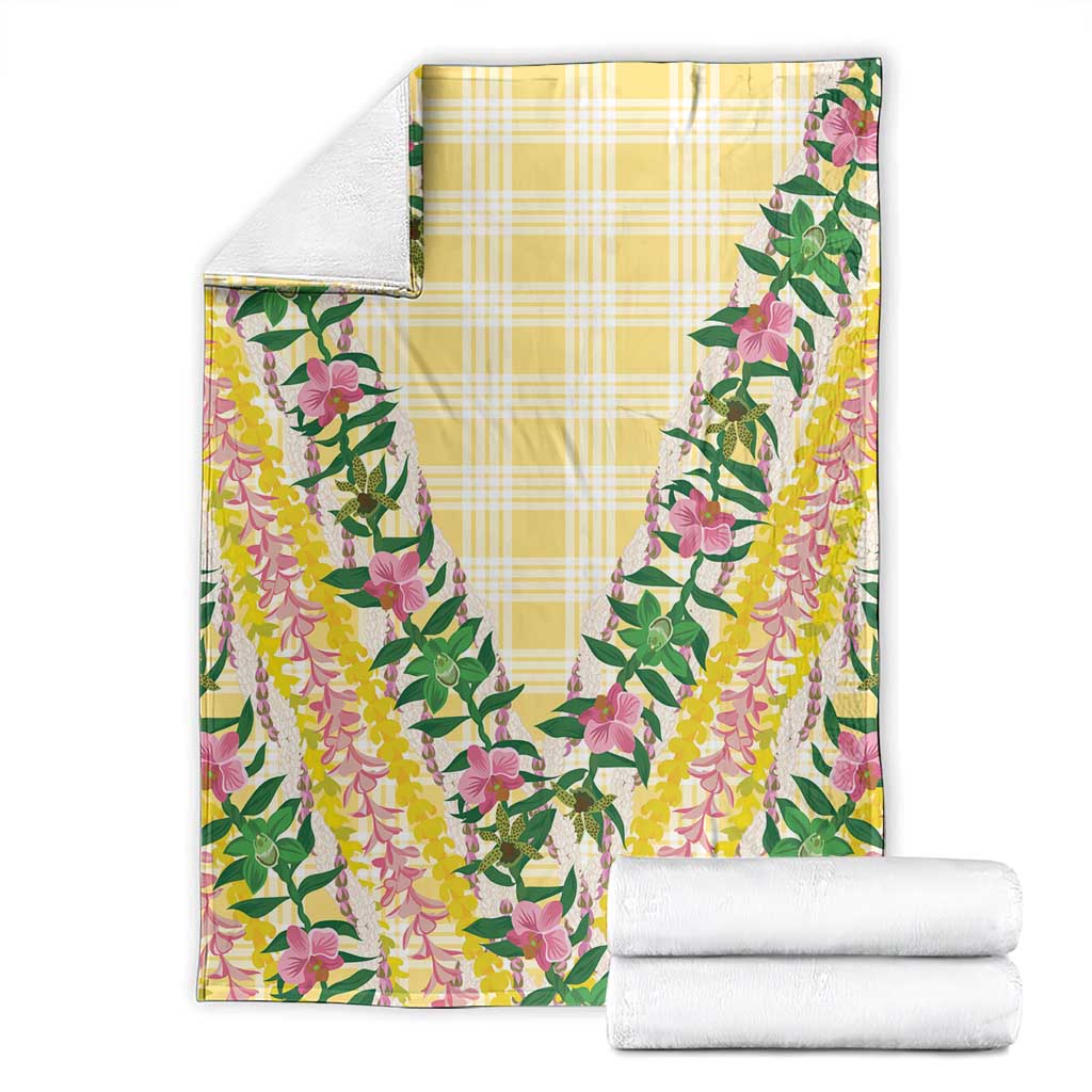 Hawaii Pikake Lokelani Plumeria Lei Blanket Yellow Palaka Motifs LT05 - Polynesian Pride