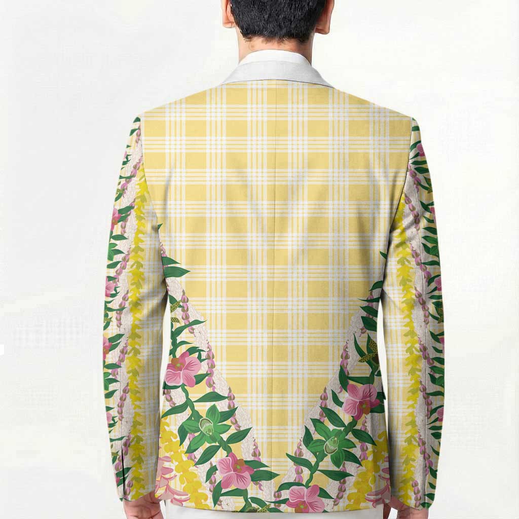 Hawaii Pikake Lokelani Plumeria Lei Blazer Yellow Palaka Motifs LT05 - Polynesian Pride