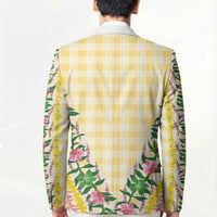 Hawaii Pikake Lokelani Plumeria Lei Blazer Yellow Palaka Motifs LT05 - Polynesian Pride