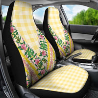 Hawaii Pikake Lokelani Plumeria Lei Car Seat Cover Yellow Palaka Motifs LT05 - Polynesian Pride