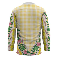 Hawaii Pikake Lokelani Plumeria Lei Hockey Jersey Yellow Palaka Motifs LT05 - Polynesian Pride
