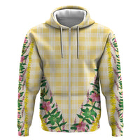Hawaii Pikake Lokelani Plumeria Lei Hoodie Yellow Palaka Motifs