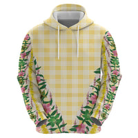 Hawaii Pikake Lokelani Plumeria Lei Hoodie Yellow Palaka Motifs