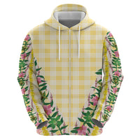 Hawaii Pikake Lokelani Plumeria Lei Hoodie Yellow Palaka Motifs