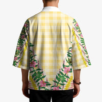 Hawaii Pikake Lokelani Plumeria Lei Kimono Yellow Palaka Motifs LT05 - Polynesian Pride