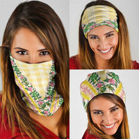 Hawaii Pikake Lokelani Plumeria Lei Neck Gaiter Yellow Palaka Motifs LT05 - Polynesian Pride