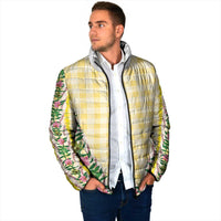 Hawaii Pikake Lokelani Plumeria Lei Padded Jacket Yellow Palaka Motifs