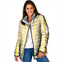 Hawaii Pikake Lokelani Plumeria Lei Padded Jacket Yellow Palaka Motifs