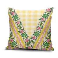 Hawaii Pikake Lokelani Plumeria Lei Pillow Cover Yellow Palaka Motifs LT05 Yellow - Polynesian Pride