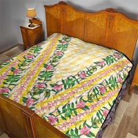 Hawaii Pikake Lokelani Plumeria Lei Quilt Yellow Palaka Motifs LT05 - Polynesian Pride