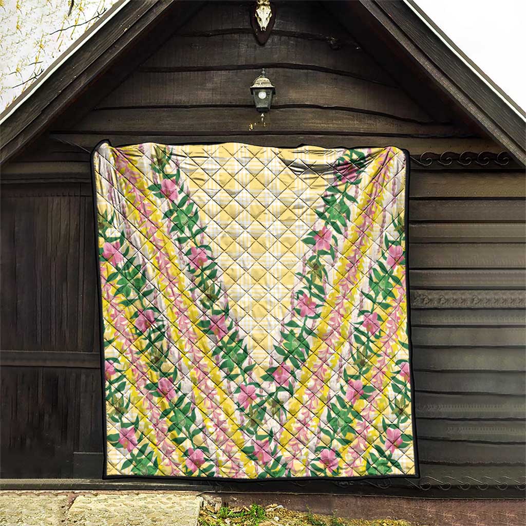 Hawaii Pikake Lokelani Plumeria Lei Quilt Yellow Palaka Motifs LT05 - Polynesian Pride