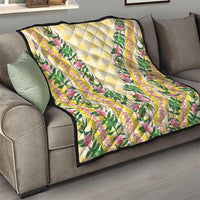 Hawaii Pikake Lokelani Plumeria Lei Quilt Yellow Palaka Motifs LT05 - Polynesian Pride