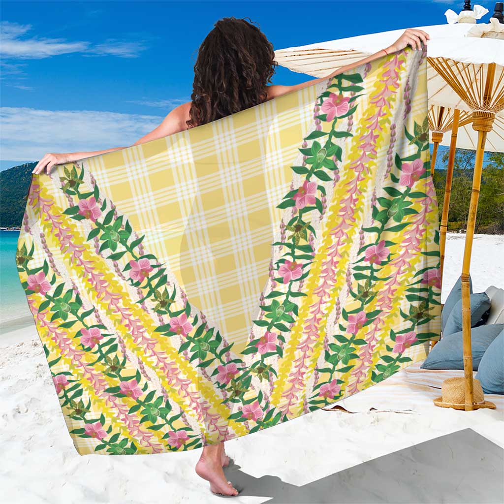 Hawaii Pikake Lokelani Plumeria Lei Sarong Yellow Palaka Motifs LT05 One Size 44 x 66 inches Yellow - Polynesian Pride