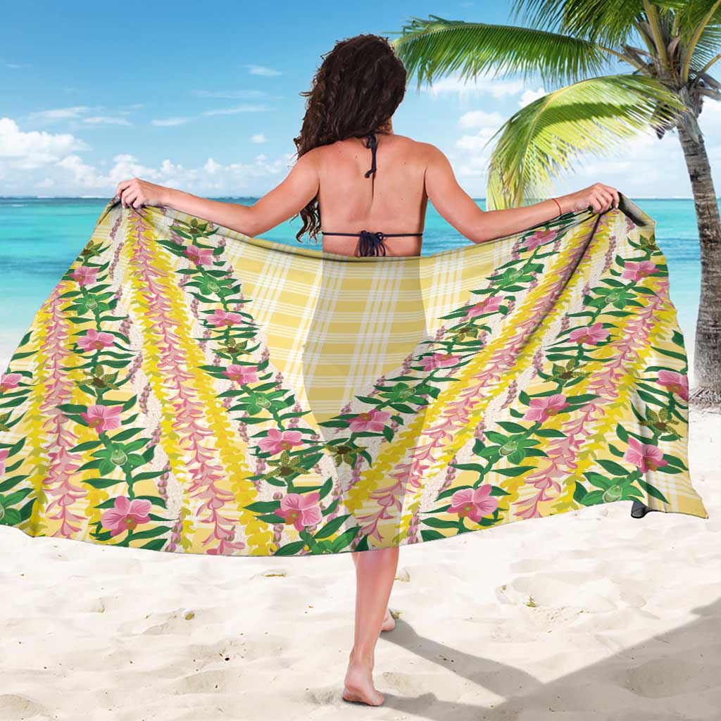 Hawaii Pikake Lokelani Plumeria Lei Sarong Yellow Palaka Motifs LT05 - Polynesian Pride