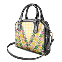 Hawaii Pikake Lokelani Plumeria Lei Shoulder Handbag Yellow Palaka Motifs LT05 - Polynesian Pride